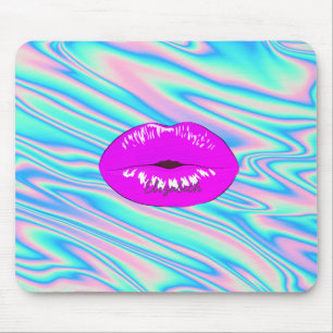 Aardige koele trendy lippen, holografisch muismat