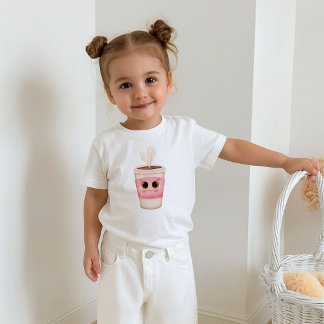 Aardige koffiekop met grote glinsterende ogen kinder shirts