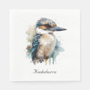 Aardige Kookaburra op een Tak, op maat gemaakt Servet
