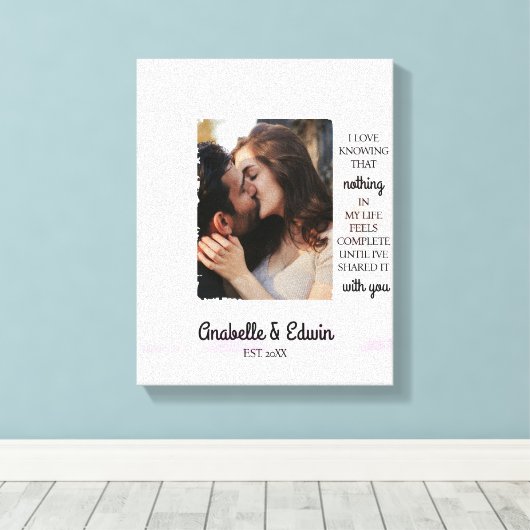 Aardige Koppel Custom Foto Canvas Afdruk (Insitu (Houten vloer))