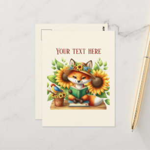 Aardige leesvos aanpasbaar briefkaart