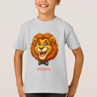 Aardige Leeuwen Mascotte met Strik voor Kinderen T-shirt