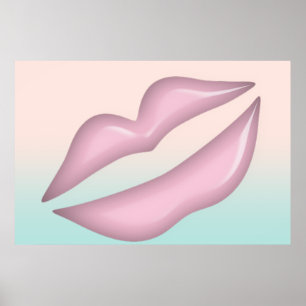 Aardige lippen, kus poster