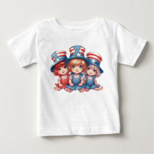 AARDIGE MEISJES GEKLEED IN ROOD WIT BLAUW