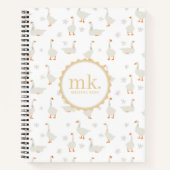 Aardige met de hand getekende gans en madeliefjes  notitieboek (Voorkant)