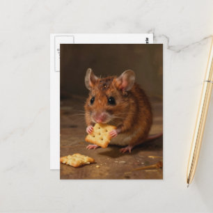 Aardige Muis Met een Cracker Briefkaart