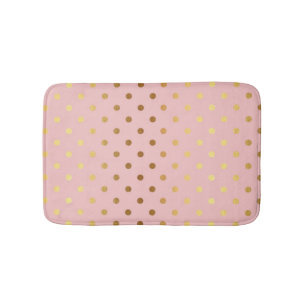Aardige nepgouden polka stippen bloemen badmat
