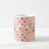 Aardige nepgouden polka stippen bloemen koffiemok (Center)