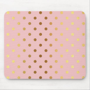 Aardige nepgouden polka stippen bloemen muismat
