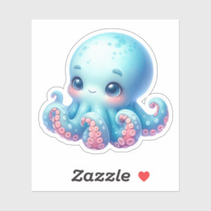 Aardige Octopus op maat gesneden vinylstickers Sticker