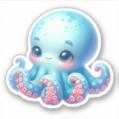 Aardige Octopus op maat gesneden vinylstickers Sticker (Voorkant)