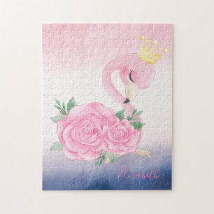 Aardige Ombre Kleurrijke Schattige Flamingo Legpuzzel