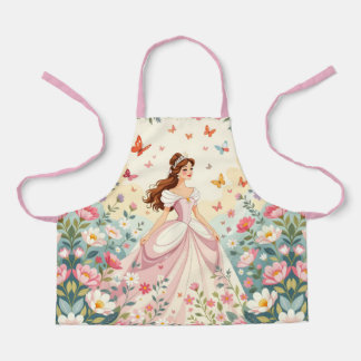 Aardige prinses met vlinders schort