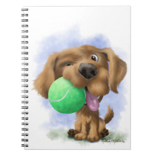 Aardige Puppy Met Tennisbal cartoon Notitieboek