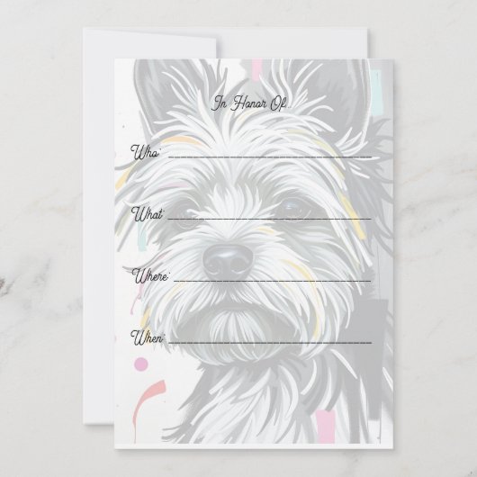 Aardige Puppy Uitnodigingen voor elke gelegenheid (Achterkant)