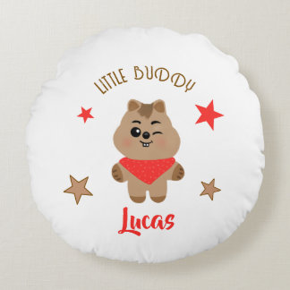 Aardige Quokka Kleine Vriend Gepersonaliseerd Ontw Rond Kussen
