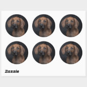 Aardige Rhodesian Ridgeback Puppy Portret Hond Ph Ronde Sticker (Vel)