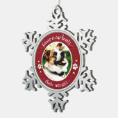 Aardige Rustieke Hond Hondenherdenking Aangepaste  Tin Sneeuwvlok Ornament (Rechts)