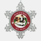Aardige Rustieke Hond Hondenherdenking Aangepaste  Tin Sneeuwvlok Ornament (Voorkant)
