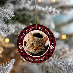 Aardige Rustieke Kat Huisdier Herdenking Aangepast Keramisch Ornament