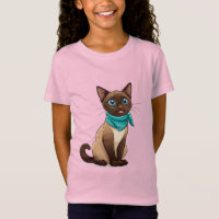 Aardige Siamese Kat Met Turquoise Sjaal