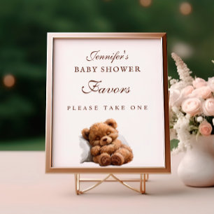 Aardige Slaande Teddibeer Baby Shower Favor Si Poster