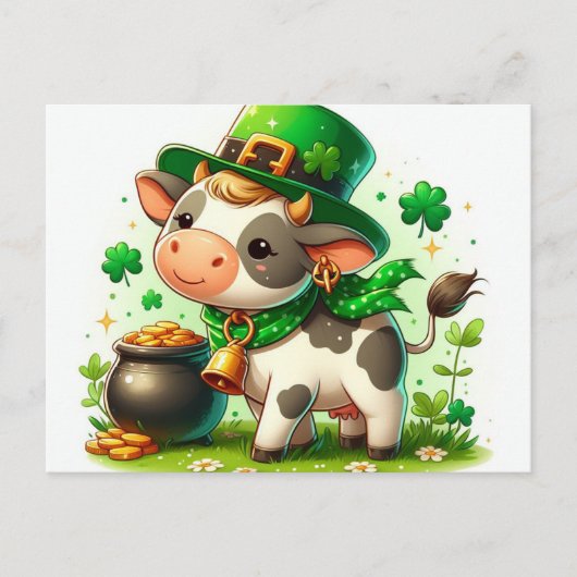 Aardige St. Patricks Day Koe Briefkaart (Voorkant)