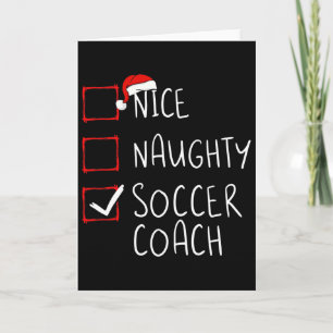 Aardige Stoute Voetbalcoach Kerstlijst Kerstman Kaart