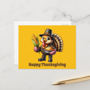 Aardige Thanksgiving kalkoen aanpasbaar Feestdagenkaart