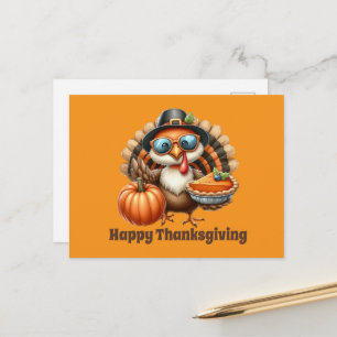 Aardige Thanksgiving kalkoen aanpasbaar Feestdagenkaart