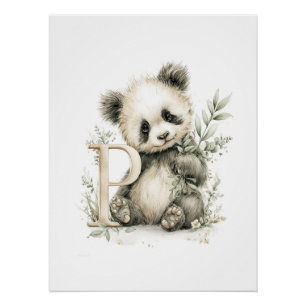 Aardige waterverf baby dieren met alfabet letters perfect poster