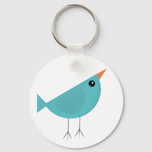 Aardige Whimsical Vogel Natuur Kunst Sleutelhanger (Voorkant)