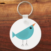 Aardige Whimsical Vogel Natuur Kunst Sleutelhanger (Voorkant)