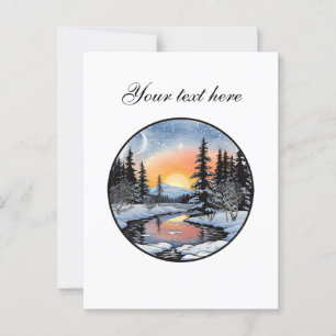 Aardige winter scène aanpasbaar briefkaart