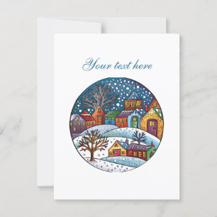 Aardige winter scène aanpasbaar briefkaart