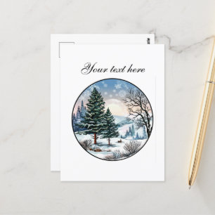 Aardige winter scène aanpasbaar briefkaart