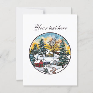 Aardige winter scène aanpasbaar briefkaart