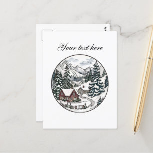 Aardige winter scène aanpasbaar briefkaart