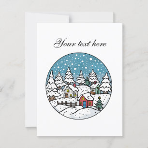 Aardige winterscène aanpasbaar briefkaart
