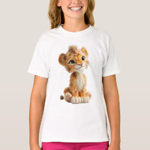 Aardige wollige leeuwenwelp illustratie kinderen t-shirt