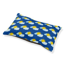 Aardige Zon Glimlach Illustratie Patroon Blauw