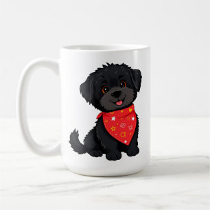 Aardige Zwarte Pup Met Een Rode Bandana Koffiemok