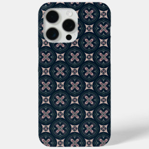 aardkleurige bloemige geometrische tegels iPhone 15 pro max hoesje