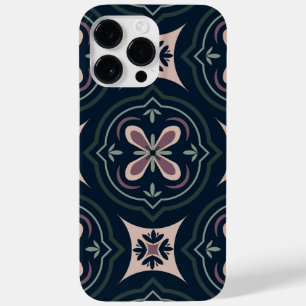 aardkleurige bloemige geometrische tegels Case-Mate iPhone 14 pro max hoesje