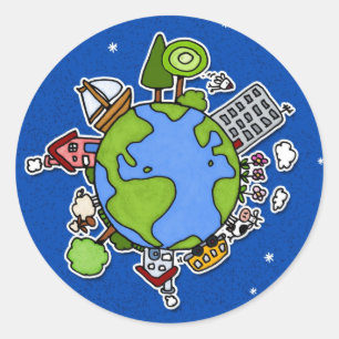aardknop ronde sticker