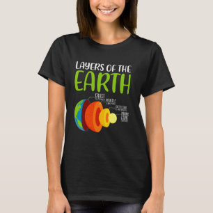 Aardkorst lagen van de aarde geologie wetenschap t-shirt