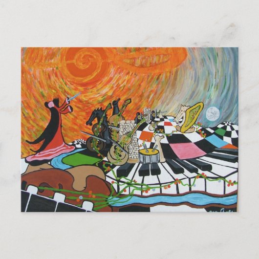 Aardloze muziek briefkaart (Voorkant)