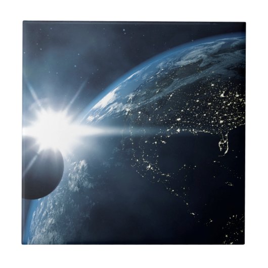 aardmaan en zon tegeltje (Voorkant)