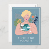 Aardobbermoeder op aarde feestdagenkaart (Voorkant / Achterkant)