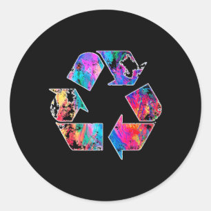 Aardodag Recyclen hergebruik Logo afval verminder Ronde Sticker